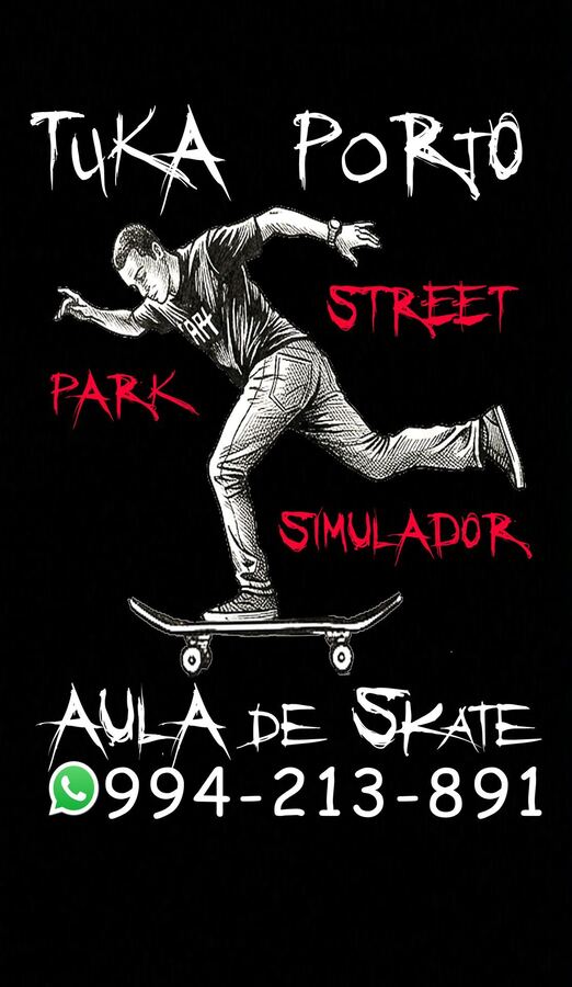 Flyer das aulas: Tuka Porto — street, park e simulador